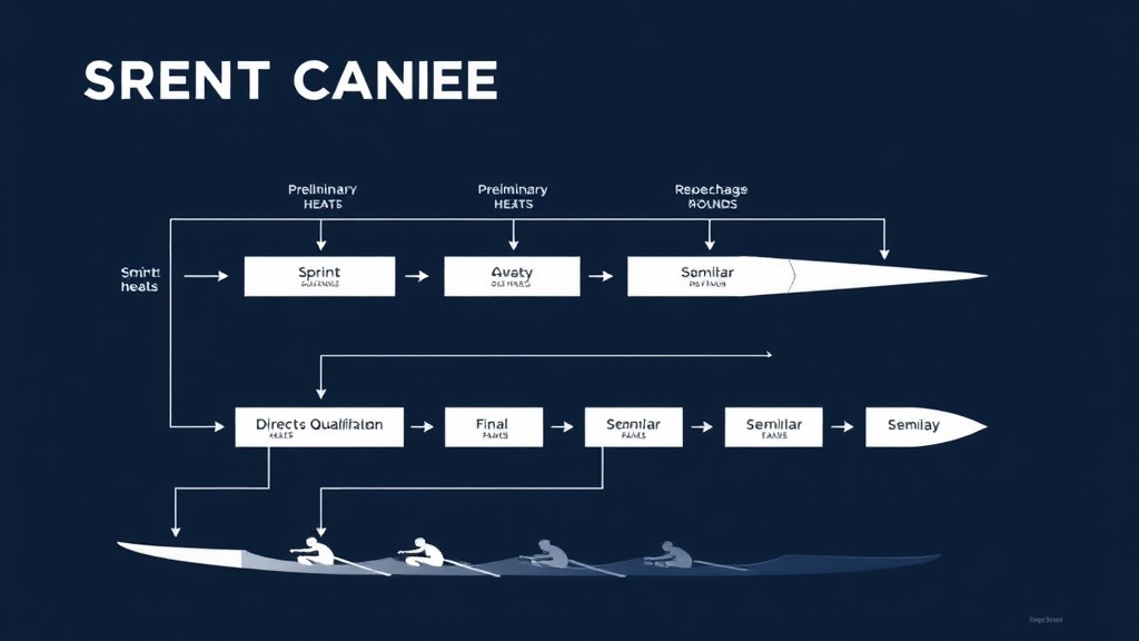 카누 경기의 예선부터 결승까지 진행 단계와 선수 진출 경로를 보여주는 대진표 형식의 도식 이미지